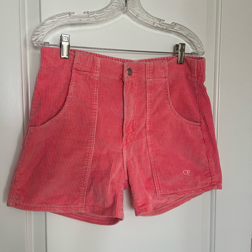 OP Vintage Pink Corduroy Women High Rise Shorts